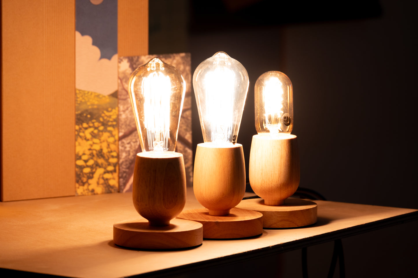 Wooden Bulb Lamp (holder only)